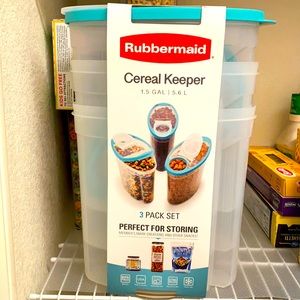 Rubbermaid Cereal Keeper 1.5 Gal 3 pack set